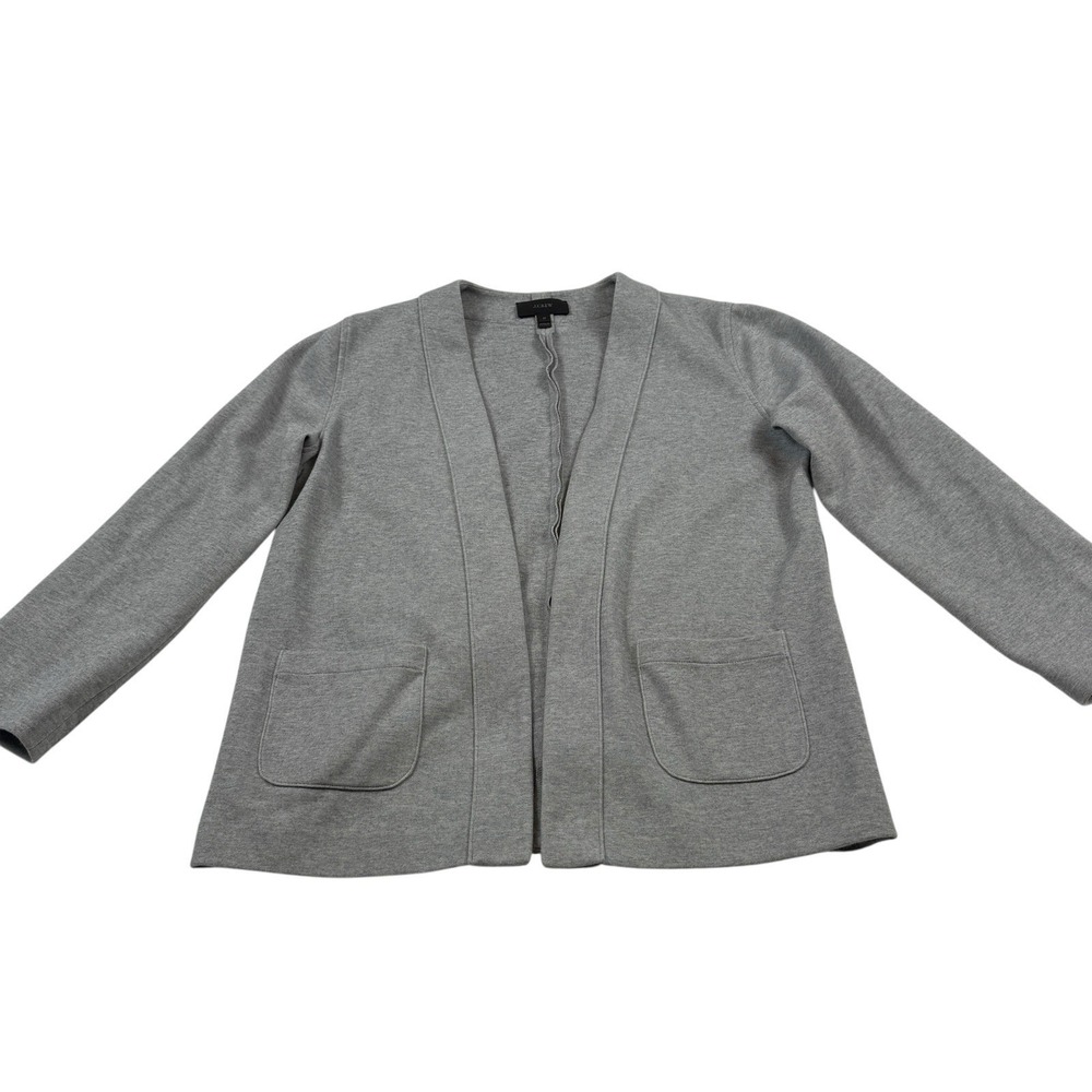J Crew Blazer Grey Cardigan Knit Jacket Open Front Sweater Sz M Preppy Capsule‎